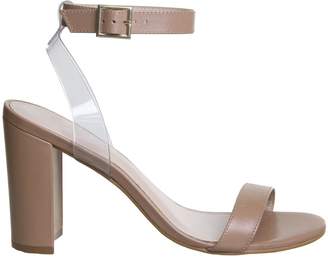 Office Hexagon Single Sole Sandals Nude Leather