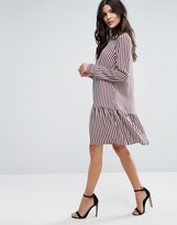 Thumbnail for your product : Selected Striped Dropped Waist Dress