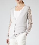 Thumbnail for your product : Reiss Brooke LACE SLEEVE CARDIGAN
