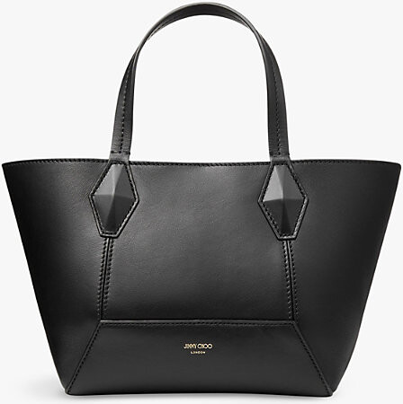 Jimmy Choo Womens Black Diamond Logo-Embossed Leather Tote Bag 1 Size
