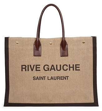 Saint Laurent Rive Gauche Linen Tote