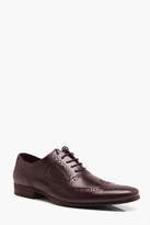 Thumbnail for your product : boohoo Real Leather Wingcap Brogue