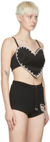 Thumbnail for your product : Area Black Crystal Spike Heart Tank Top