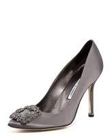 Thumbnail for your product : Manolo Blahnik Hangisi 105mm Satin Pump