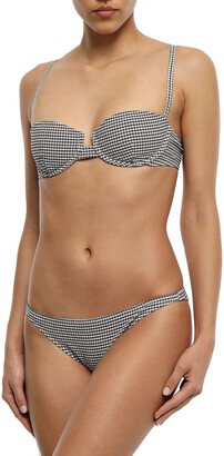 Onia Dalia gingham seersucker underwired bikini top