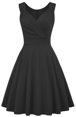 Kaister Holiday Dresses for Women Sleeveless Halter Vintage Bodycon Evening Party Prom Swing Dress