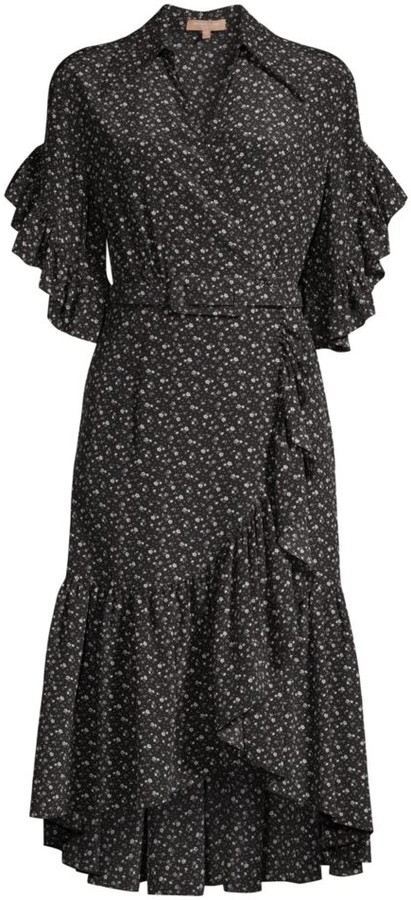 michael kors high low wrap dress