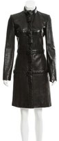 Thumbnail for your product : Herve Leger Leather Knee-Length Coat