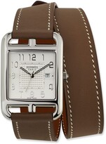 Thumbnail for your product : Hermes Large Cape Cod GM Watch with Taupe Leather Strap