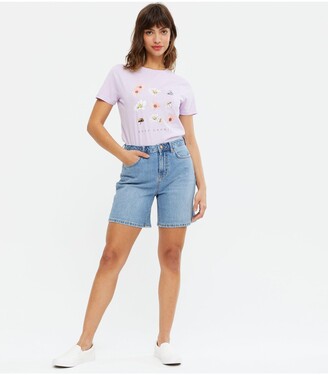 New Look Flower T-Shirt - Lilac