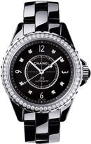 Thumbnail for your product : Chanel J12 Black 38MM Ceramic Watch with Diamonds