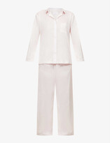 Thumbnail for your product : POUR LES FEMMES Lace-detail cotton pyjama set