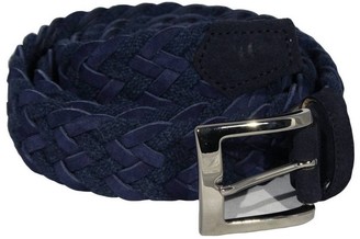 40 Colori Mens Venezia Florentine Leather Belt Night Blue 