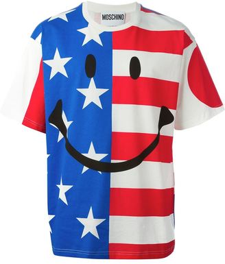Moschino smiley and flag print T-shirt