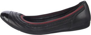 Gucci Web Accent Leather Flats