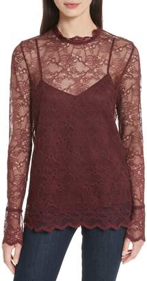 Theory Long Sleeve Lace Blouse