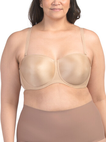 TJMAXX Full Figure Seamless Comfort Convertible Strapless Bra For Women, Polyester