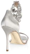 Thumbnail for your product : Manolo Blahnik Zullinsan Embellished Satin Sandals