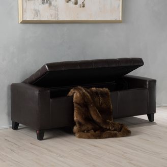 Christopher Knight Home Hikaru Faux Leather Storage Ottoman Bench by
