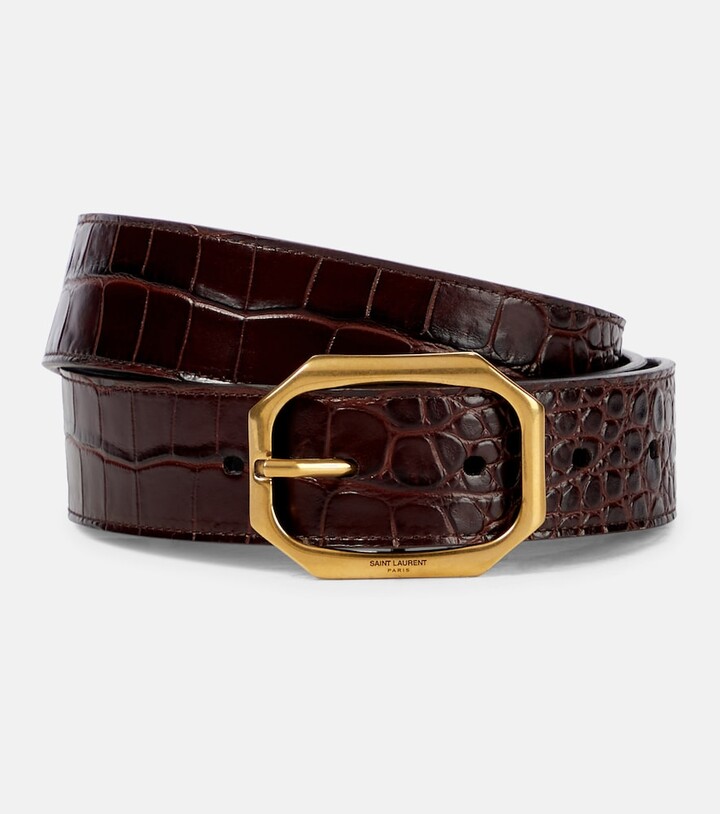 saint laurent croc belt