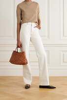 Thumbnail for your product : Gucci Horsebit-detailed Leather-trimmed Cashmere Sweater