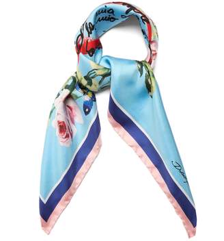 Dolce & Gabbana Rose-print silk scarf