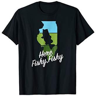 Illinois Fisherman Here Fishy Fishy T-Shirt - Bass