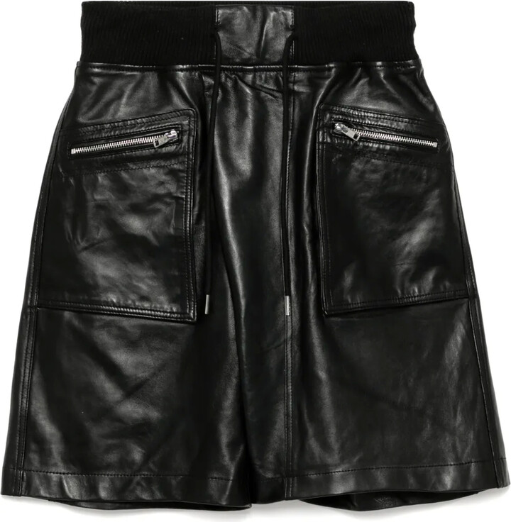 R 13 Crossover Leather Shorts