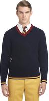 Thumbnail for your product : Brooks Brothers Cashmere Cable Knit V-Neck Sweater