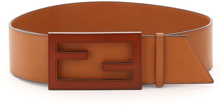 Fendi HIGH BAGUETTE BELT 65 Brown, Orange Leather - ShopStyle