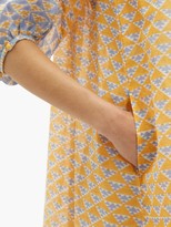 Thumbnail for your product : Thierry Colson Eva Geometric-print Cotton-blend Dress - Blue Multi