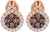 Thumbnail for your product : LeVian 14 Kt Rose Gold 1.40 ct t w Chocolate and Vanilla Diamond Earrings