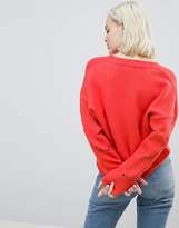 Thumbnail for your product : ASOS Design Jumper with V-Neck and Rolled Edges