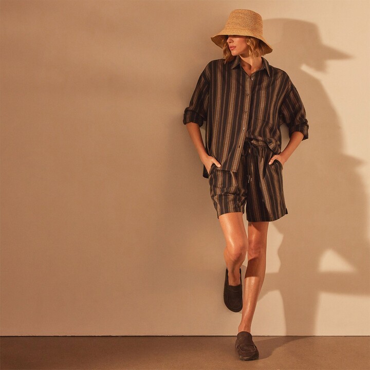 James Perse Relaxed Striped Button Shirt