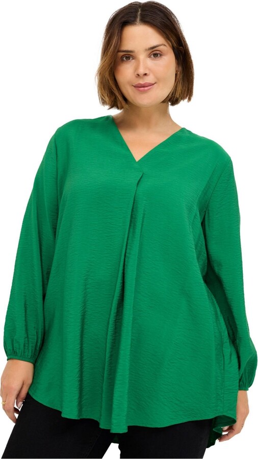 Ellos Women's Long Sleeve Inverted Pleat Tunic