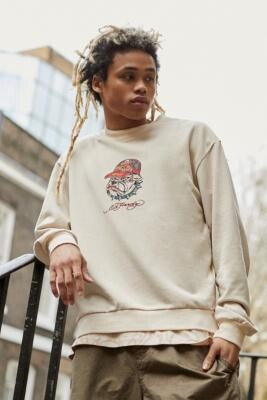 Ed Hardy UO Exclusive Ecru Bulldog Crew Neck Sweatshirt - Beige S at Urban  Outfitters - ShopStyle Jumpers & Hoodies