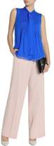 Thumbnail for your product : Diane von Furstenberg Pussy-Bow Pintucked Silk-Georgette Top