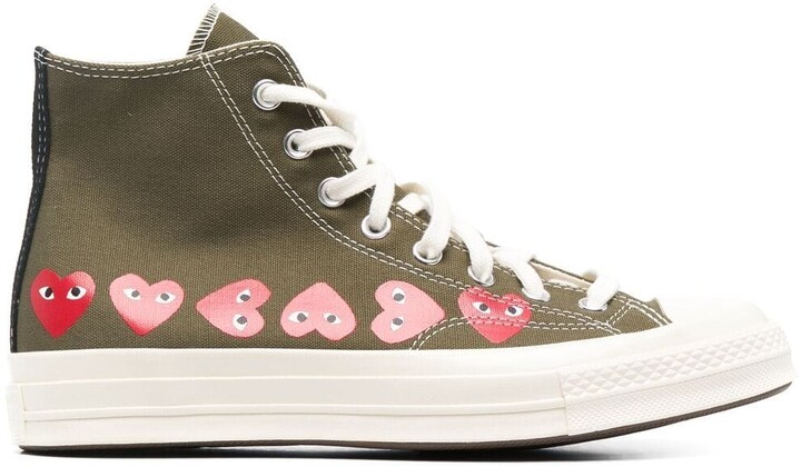 high top converse with heart