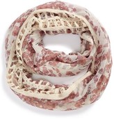 Thumbnail for your product : BP 'Floral Windowpane' Mixed Media Infinity Scarf (Juniors)