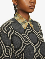 Thumbnail for your product : Dries Van Noten Chain-pattern wool and alpaca-blend jumper