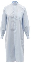 Thumbnail for your product : Charvet Stand-collar Striped Cotton-poplin Shirt Dress - Blue Stripe