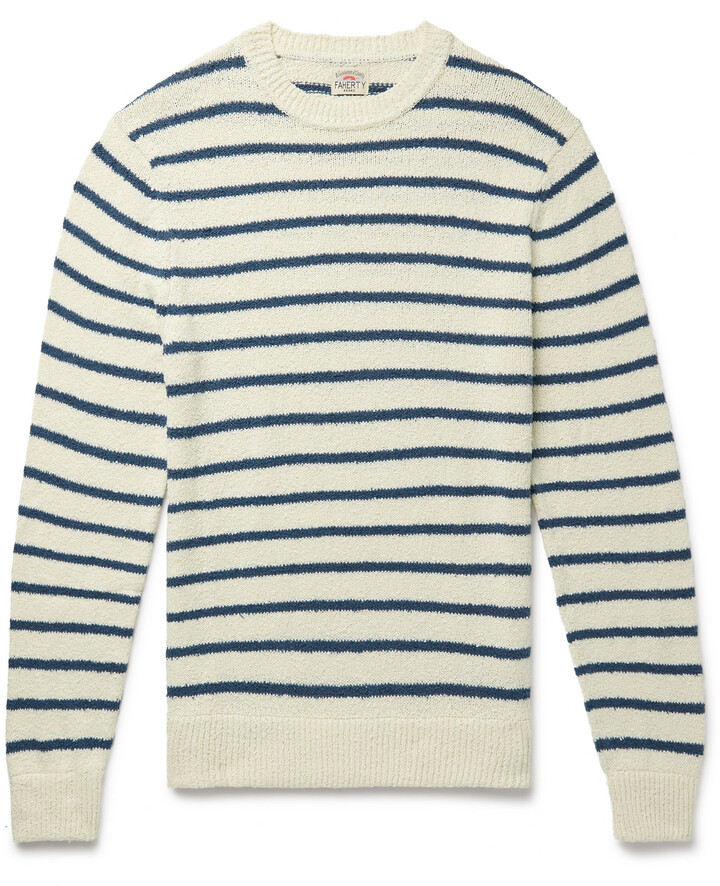 Faherty Striped Organic Cotton Sweater - ShopStyle