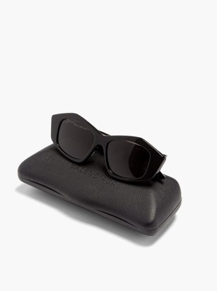 Balenciaga Geometric Acetate Sunglasses - Black Grey