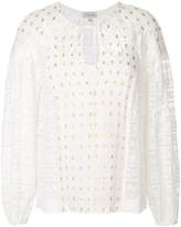 Temperley London lace panelled top with gold flecks