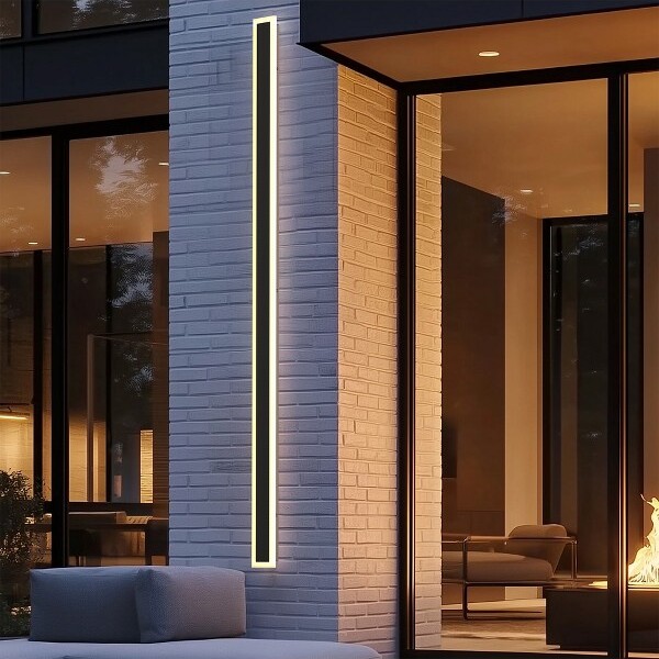 DORESshop1-Light59in.BlackModernIntegratedLEDOutdoorWallLight,WaterproofPorchLanternSconceforGarden