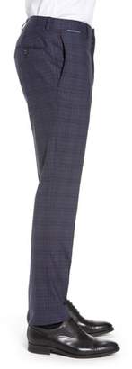 Ted Baker Reese Flat Front Check Wool Trousers
