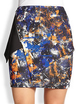 Thumbnail for your product : Yigal Azrouel Cut25 by Abstract-Print Asymmetrical Paneled Skirt