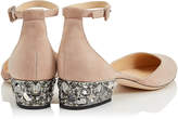 Thumbnail for your product : Jimmy Choo MARNIE 35 Ballet Pink Suede Round Toe Pumps with Metallic Embellished Heels
