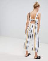 Thumbnail for your product : New Look Tall stripe jumpsuit in white pattern