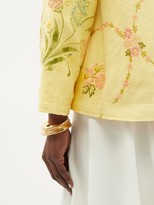 Thumbnail for your product : By Walid Ilana Upcycled Floral-embroidered Linen Jacket - Yellow